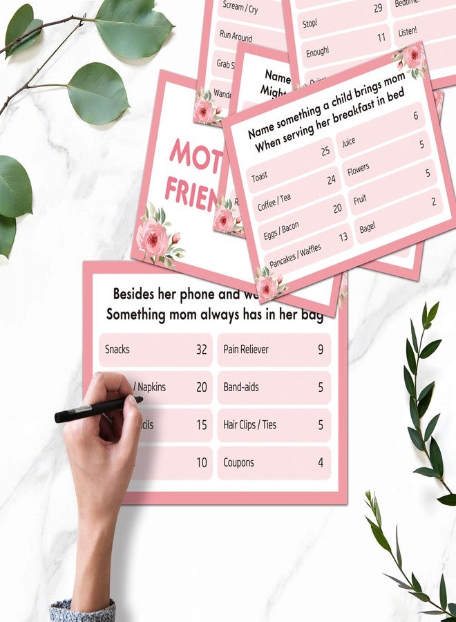 Mueddur Mother's Day Family Feud Game, Blush Pink Floral Friendly Feud Quiz Mothers Day Brunch Games, Family Reunion Activities, Mother's Day Party Decorations, 07 - Image 4